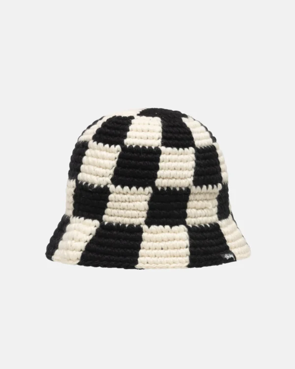 checker-knit-bucket-hat-black